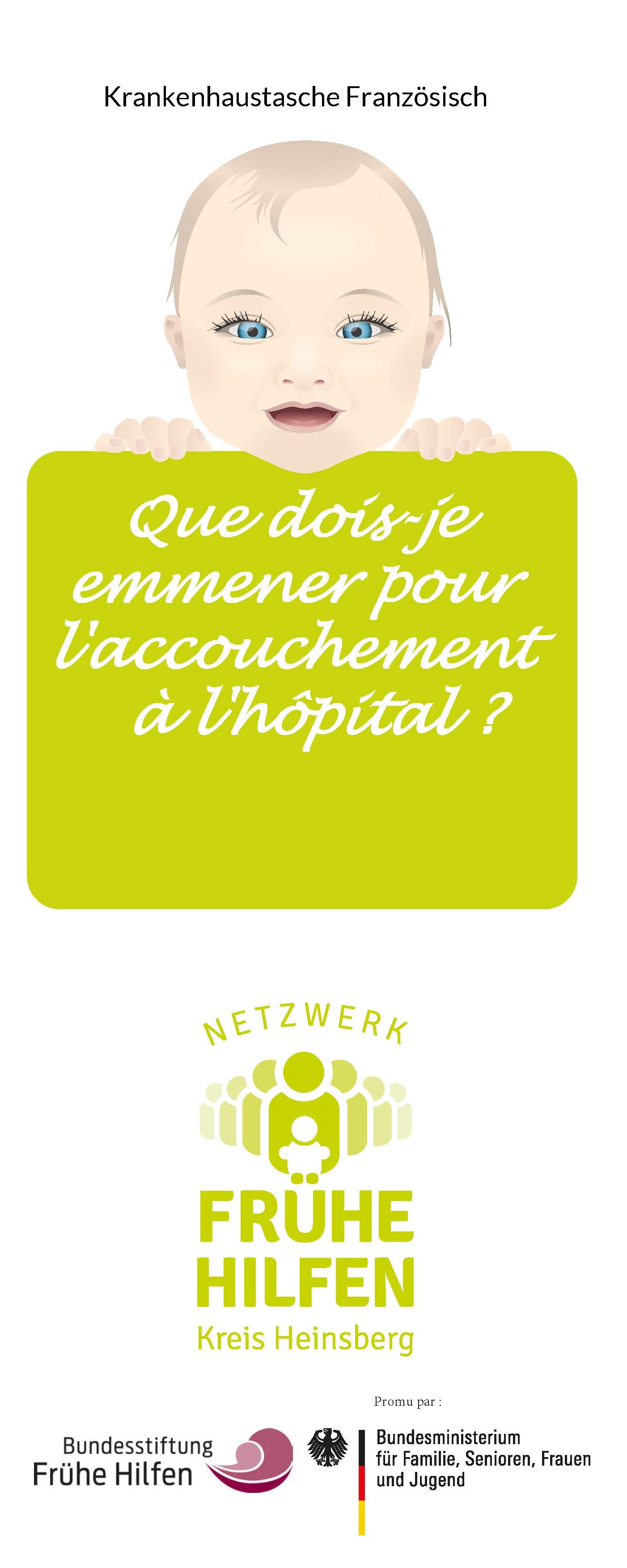 Vorschaubild Flyer "Que dois-je emmener pour l'accouchement à l'hôpital"